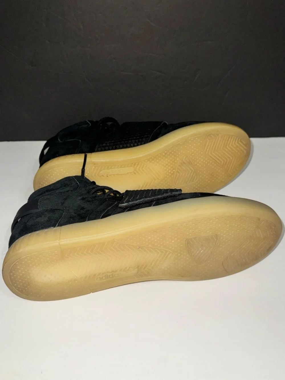 Adidas Tubular I Men’s I Invader Strap I Blk-Suede High-Top Sneakers w/ Gum Sole